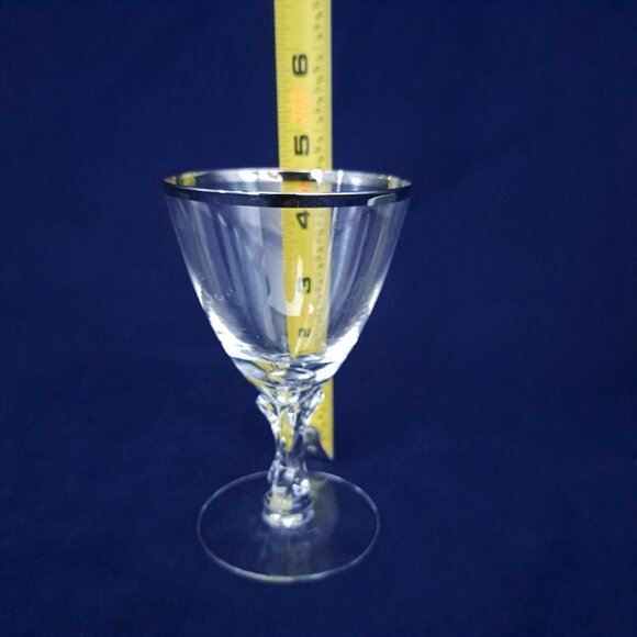 Fostoria Wedding Ring Clear Crystal Juice Glass With Platinum Trim - Picture 5 of 9